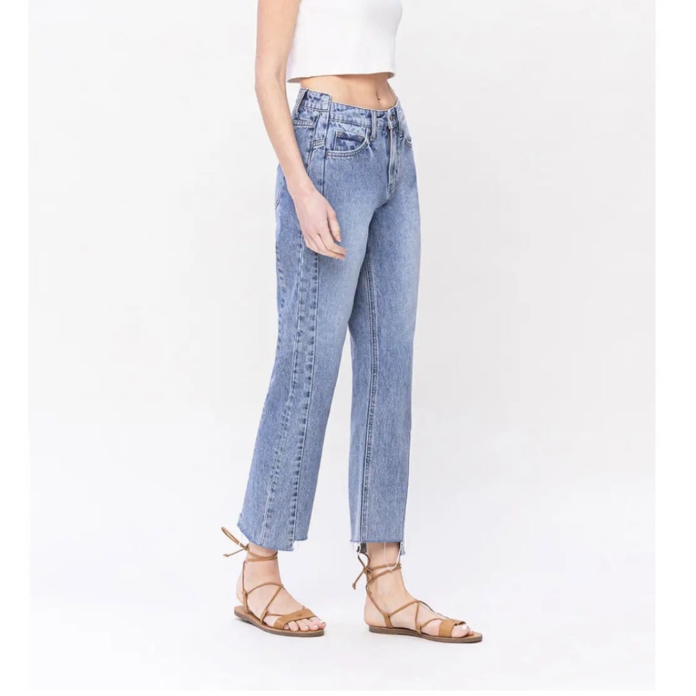 Rigid high raise straight jeans!